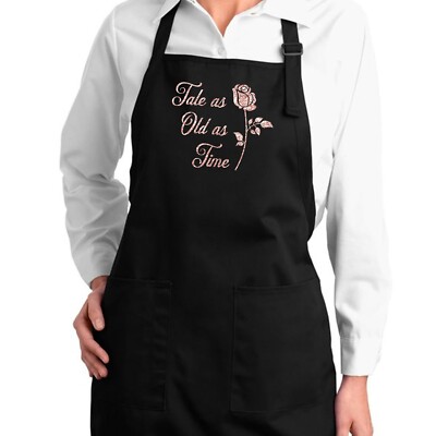 Tale as Old as Time Beauty and the Beast Enchanted Rose Quote Glitter gift Apron