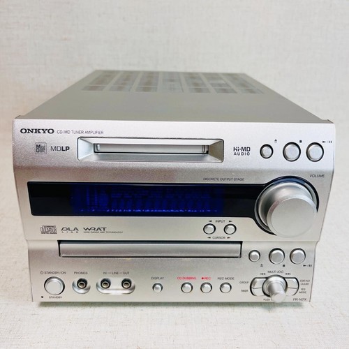Onkyo FR-N7X CD/MD Tuner Amplifier Hi MD System SIlver Tested Japan F/S Used
