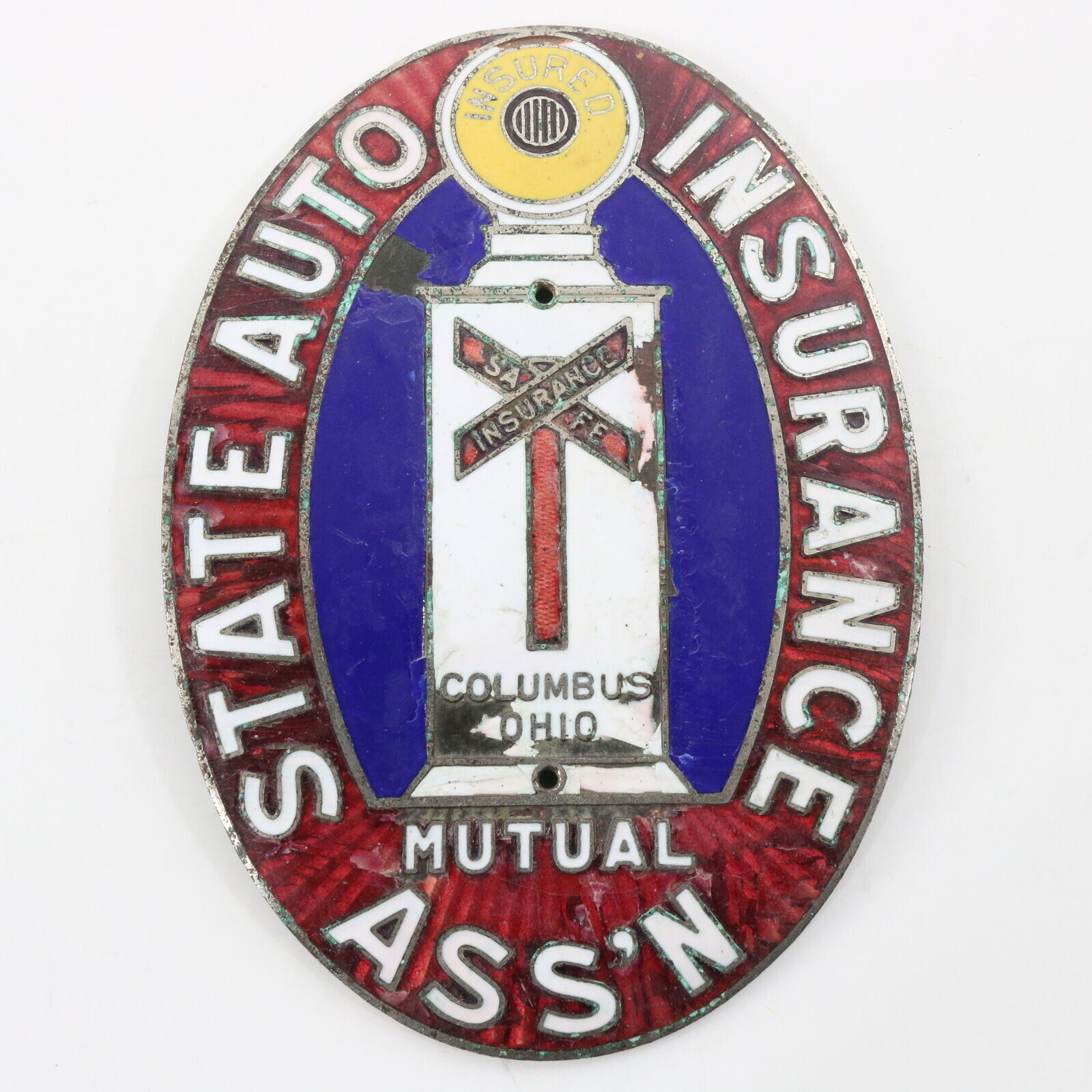 Mutual State Auto Insurance Association Columbus Oh Emblem Badge 4.25&Quot;