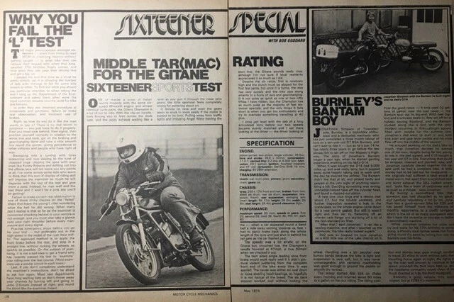 GITANE SPORTS MOPED - 3 PAGES OF ORIGINAL ROAD TESTS, ARTICLES, INFO ETC - Image 2 of 4