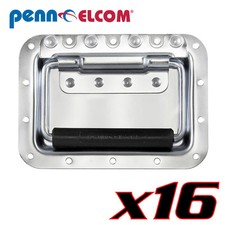 16 Penn Elcom H7165Z Riveted Recessed Cabinet Handle Steel Extended Rubber Grip