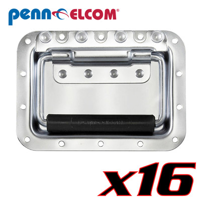 16 Penn Elcom H7165Z Riveted Recessed Cabinet Handle Steel Extended Rubber Grip