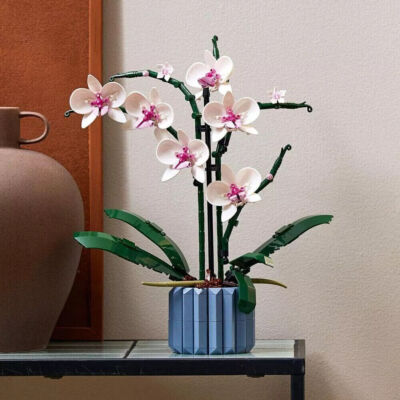 Neu 10311 Icons Orchidee Künstliche Pflanze Bausatz mit Blumen Home DIY Dekor DE