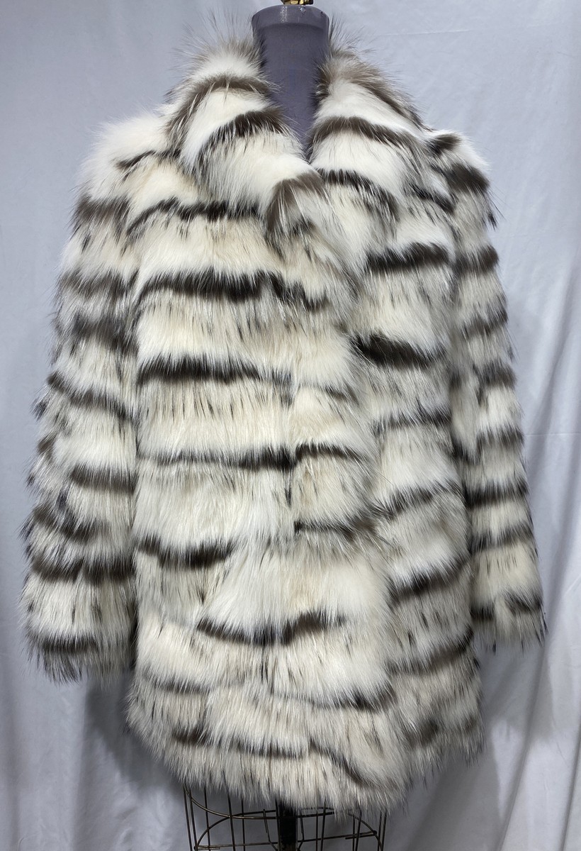 white fox jacket w/ silver fox insert (385) | eBay