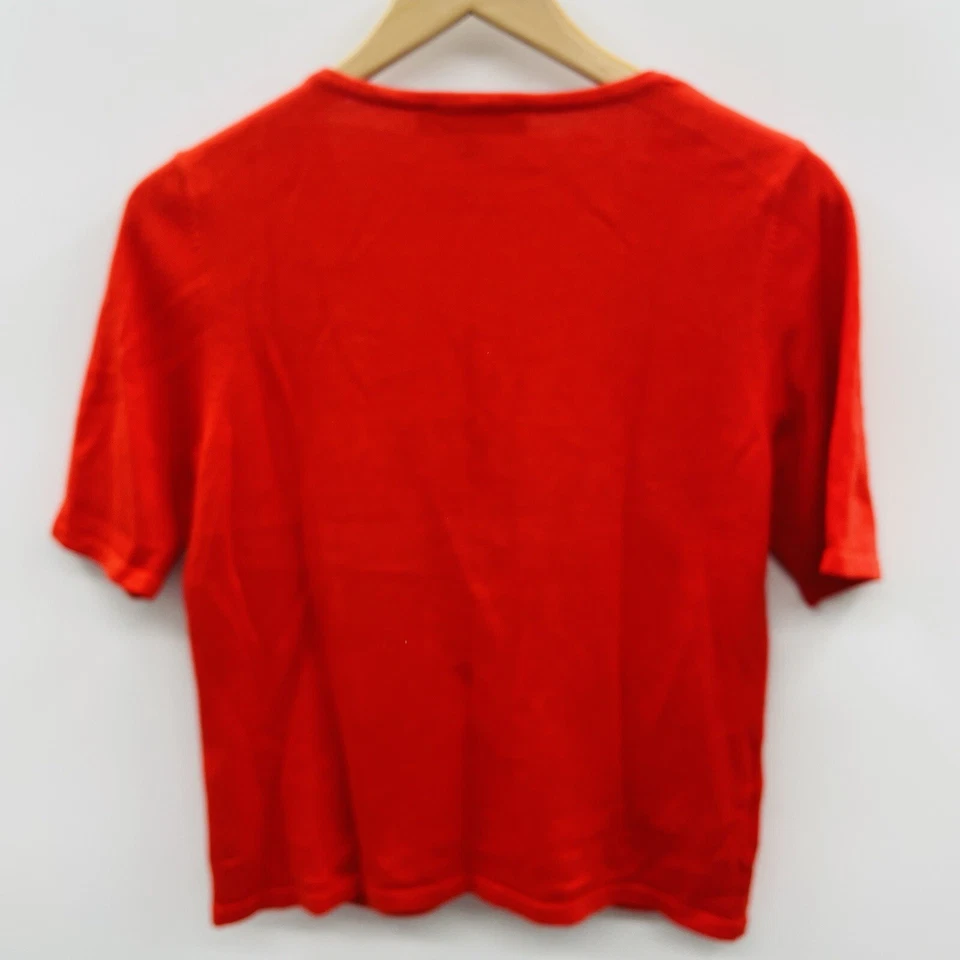 Cárdigan manga corta Evan Picone Petite para mujer PM apliques de flores medianas 601 Foto 3 de 4