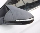 Ox Horn Rearview Mirror Lid Cover Trim For 2017-2020 Hyundai Elantra ABS Fiber