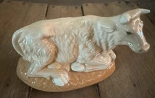 Vintage 1986 Atlantic Mold Figurine Christmas Nativity Manger Scene COW 5" x 3"
