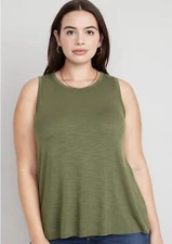 Old Navy Women’s Size XXL TALL ~ Green Luxe Slub Knit Tank Top NWT
