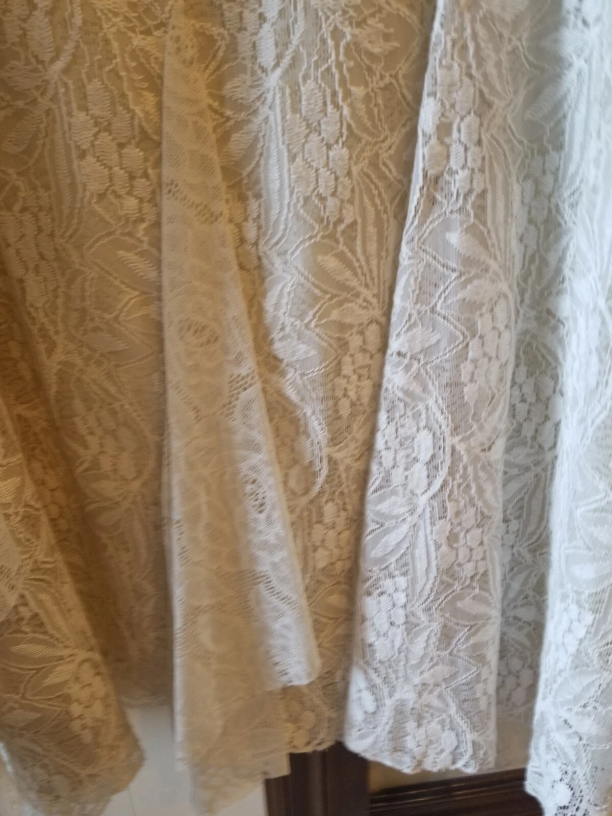 OFF WHITE Abito in pizzo bianco sporco midi marca REBA