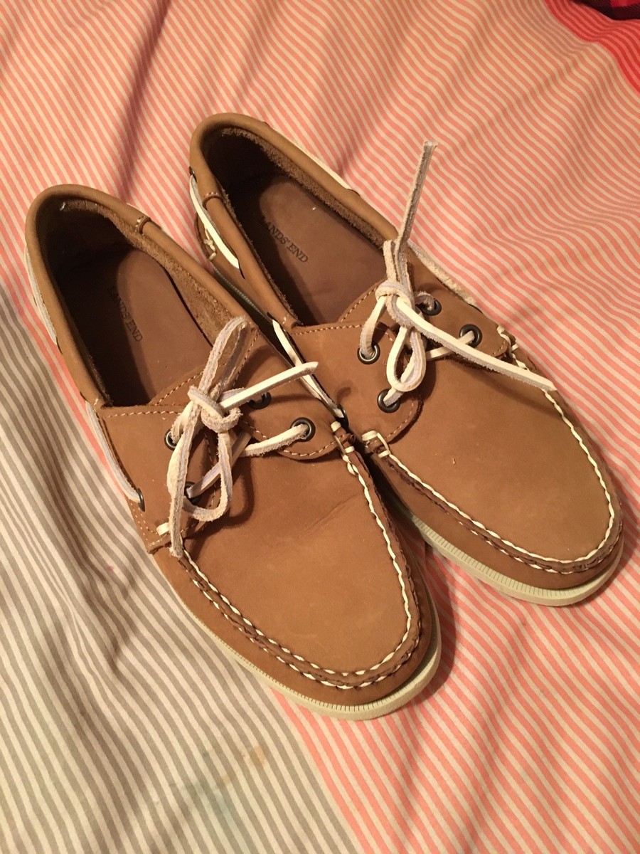 Lands End Women's Medium Brand New Leather Upper Boat Shoes