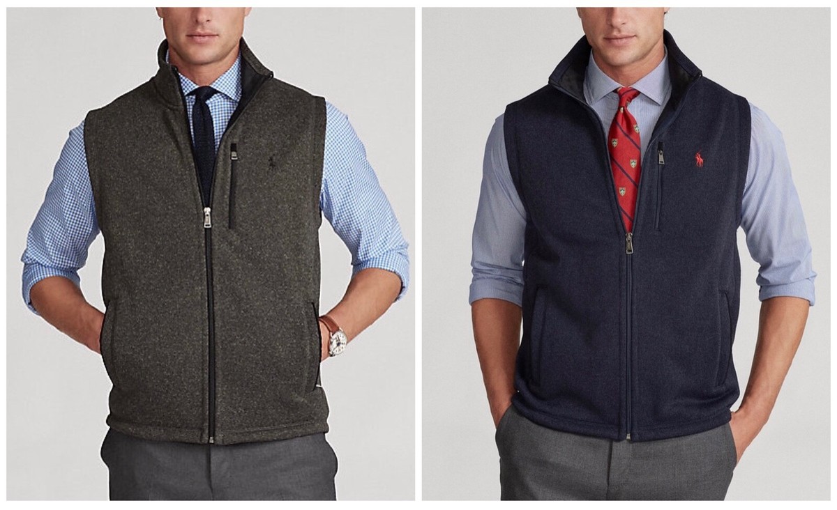 NWT Men's Polo Ralph Lauren Fleece Mockneck Vest S - XL MSRP NWT Men's Polo Ralph Lauren Fleece Mockneck Vest S - XL MSRP