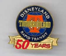 Disney Disneyland Tomorrowland Rapid Transit T Logo 50 Years LE Pin HTF