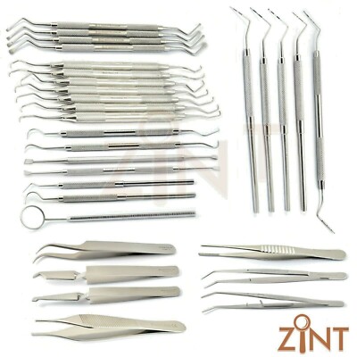 Periodontal Hygienist Examination Explorers Curettes Probes Lab Bracket Tweezers