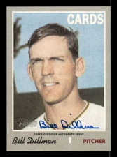 2019 Topps Heritage Real One Autograph/Auto #BD Bill Dillman Cardinals Blue Ink