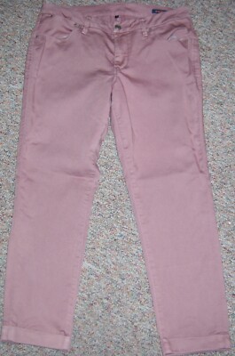 JAG Blush Pink Low Rise Slim Ankle Cropped Cuffed Pants Size 12 Inseam 28  EUC