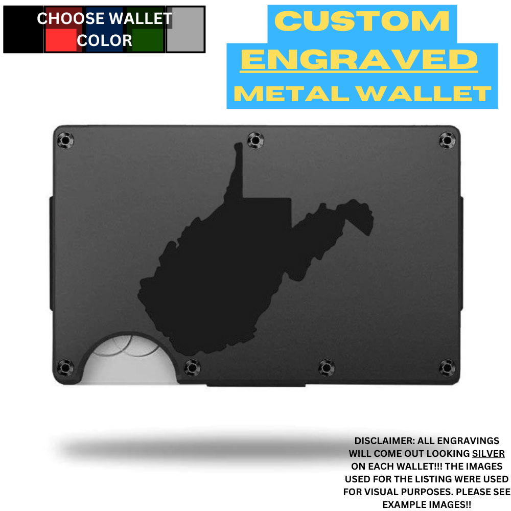 West Virginia Laser Engraved Aluminum Wallet-image