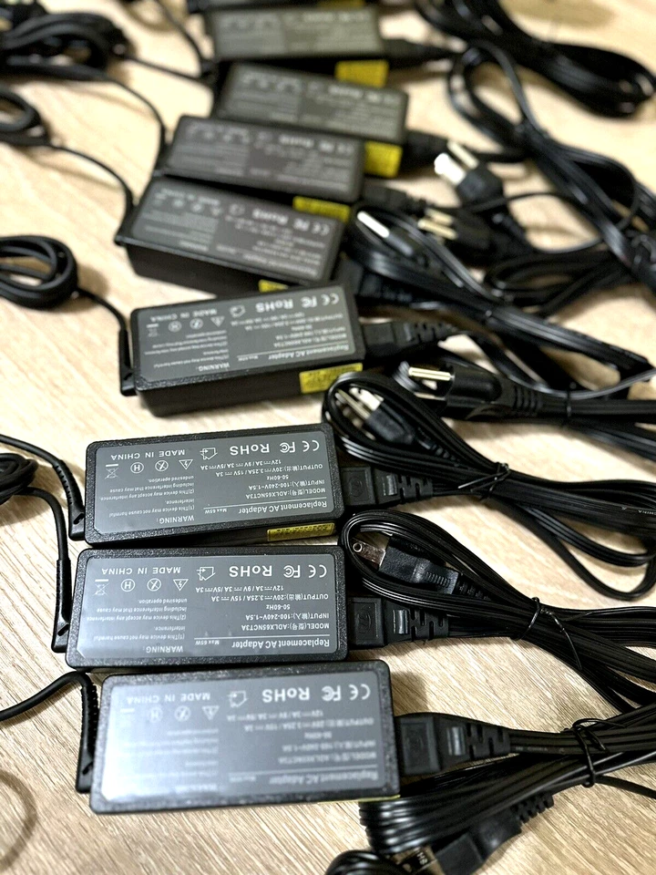 LOTE DE 10 65W USBC Tipo C Cargador Portátil Fuente de Alimentación Adaptador Lenovo Yoga Cromo Foto 4 de 4