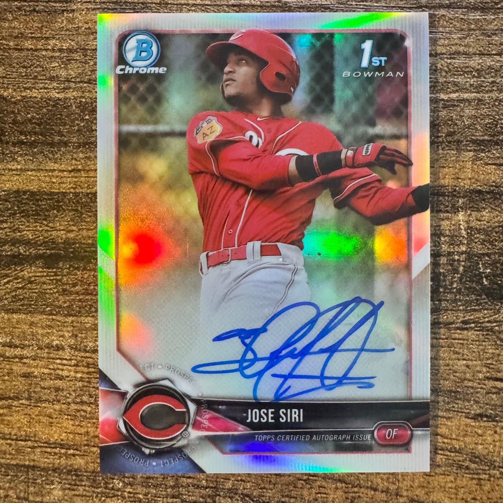2018 Bowman Jose Siri#CPA-JS 1st Chrome Refractor Auto #145/499 Cincinnati Reds