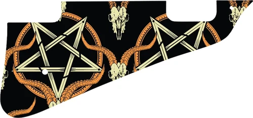 WD Custom Pickguard For Gibson Les Paul Deluxe #GOC01 Occult Goat Skull and P...