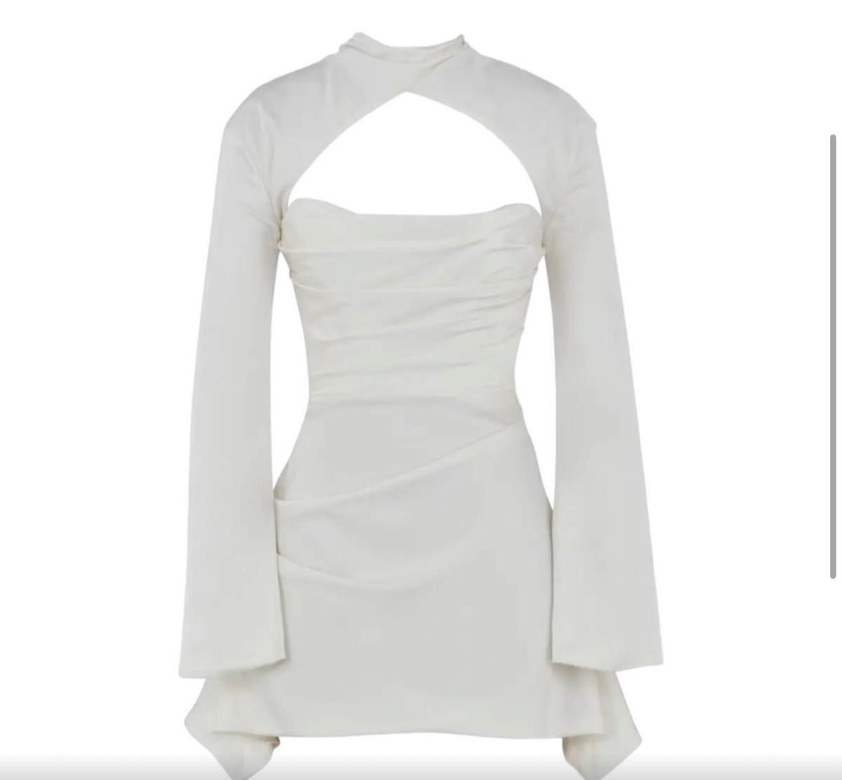 'Toira' Ivory Draped Corset Dress