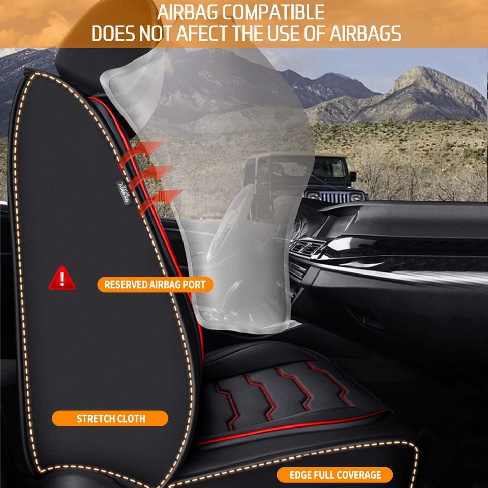 Front 2-Row Seat Covers PU Leather Accessories For kia Sedona/hybrid 2015-2021 - Imagem 2 de 4