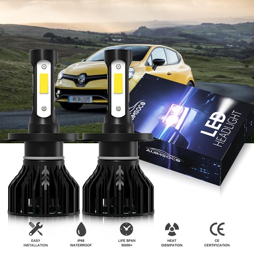 For Renault Clio 2002-2010 H4 9003 HB2 LED Headlight Bulb High Low Beam