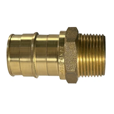 1 Pack XFITTING 1" Pex A x 3/4" Male NPT Adapter, F1960 Expansion Male Fitting