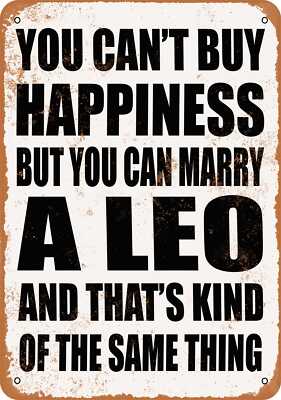 METAL SIGN - Marry a LEO - Vintage Look