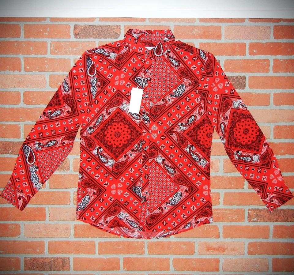 Camisa de Vestir FRESCA Abotonada LIGHT BUSINESS $OLD OUT L SEXY Roja DRIP LOVE TALLA L Foto 3 de 4