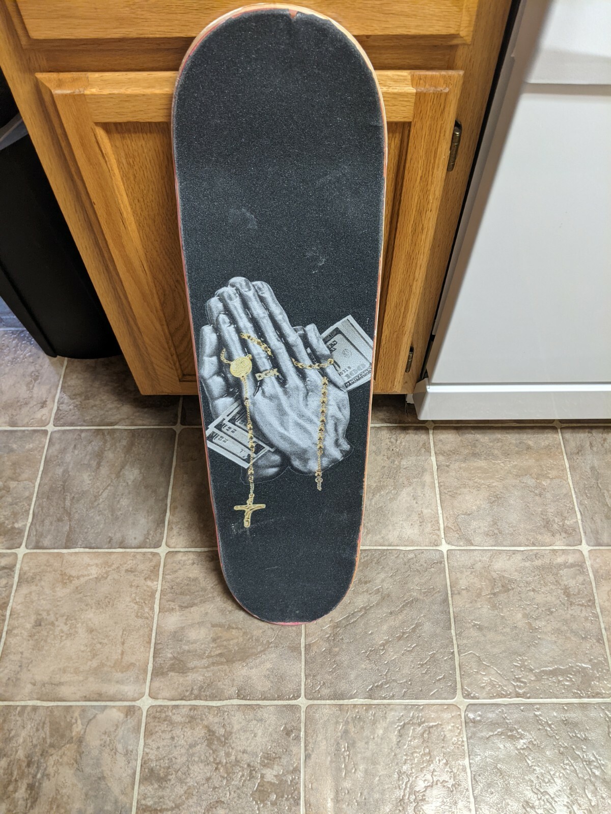 Custom Skateboard Deck DGK Divine Graphic On Top Custom Paint on Bottom.-image