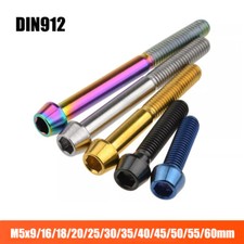 Titanium Bolt M5x9/16/18/20/25/30/35/40/45/50/55/60 Taper Hex Head Screws DIN912