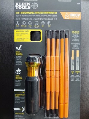 Klein Tools 32288 8-in-1 Insulated Interchangeable Screwdriver Set - 7 Piece