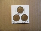 Wheat Copper Cents, Lot of 3, Lincoln, 1C Pennys. #53