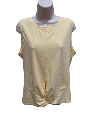 Freely Tank Top Women's XL Yellow Twisted Knot Casual Active Lounge Stretch