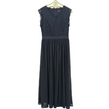 Dressystar Lace Chiffon Maxi Dress Womens XL Black Formal Evening Wedding Guest
