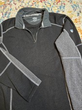 Kuhl Kashmira Sweater Youth Size Large Fleece Long Sleeve 1/4 Zip Pullover Black