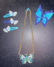 Crazy 8 Batik Butterfly Necklace and hair Accessories