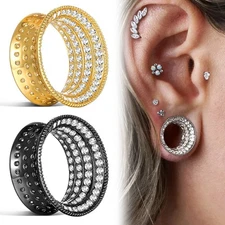 Saddle Fit Shining Ear Gauges Plugs Ear Tunnels Stretcher Piercing Jewelry