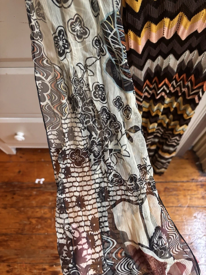 Vestido midi/maxi Missoni vintage con estampado chevron multicolor Foto 3 de 4