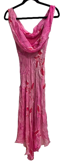 STUNNING Vintage Y2K Sue Wong Beaded Silk Floral Maxi Pink Dress RARE!!! Sz 8 - Image 4 of 4