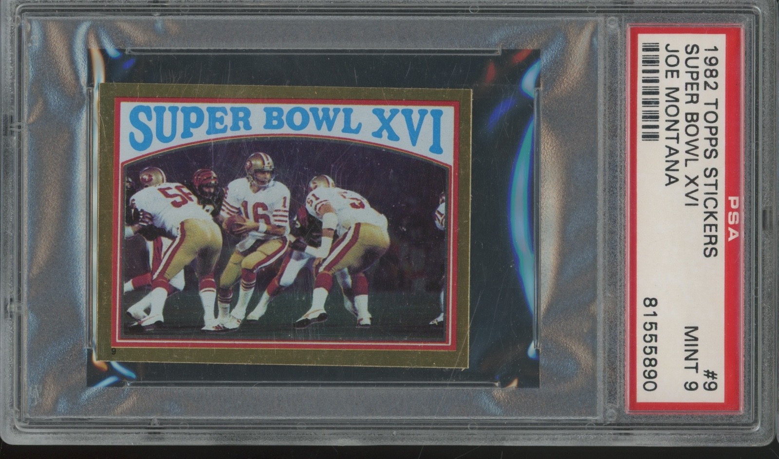 1982 Topps Stickers Super Bowl XVI #9 Joe Montana Mint PSA 9