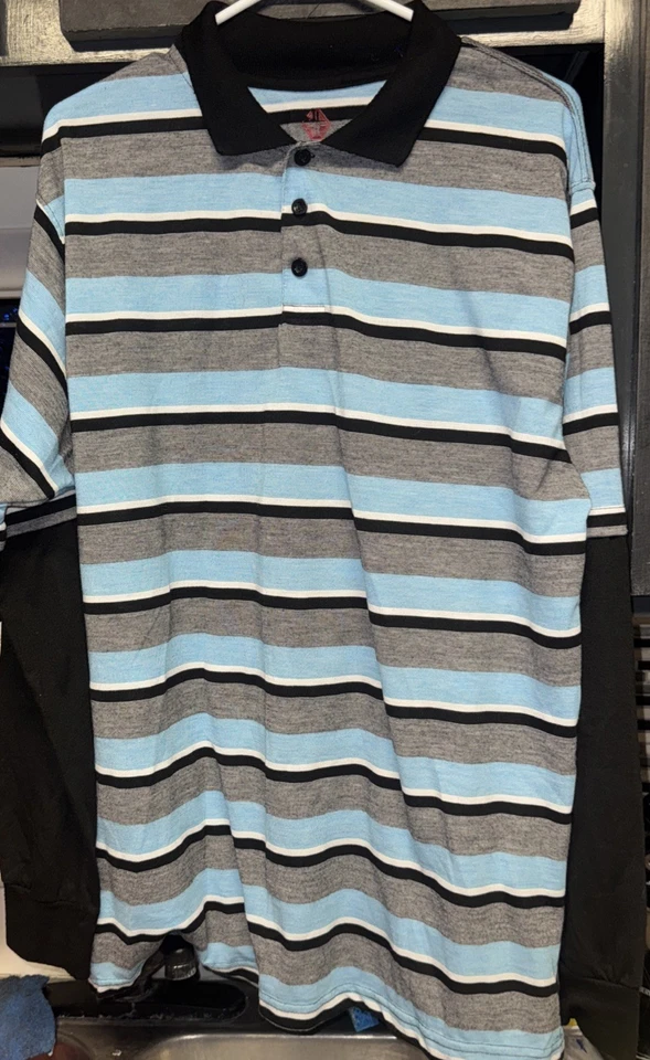 Long Sleeve Polo Collard Shirt  Striped By Swiss Cross XL - Image 2 of 4
