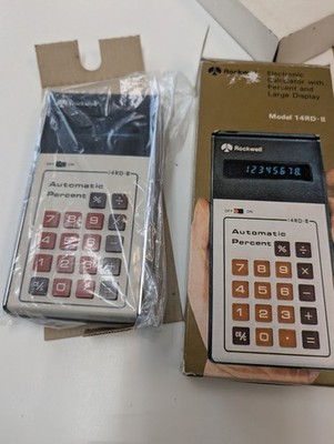 Rockwell Calculator 14RD-II Electronic Vintage Automatic Percent Large Display