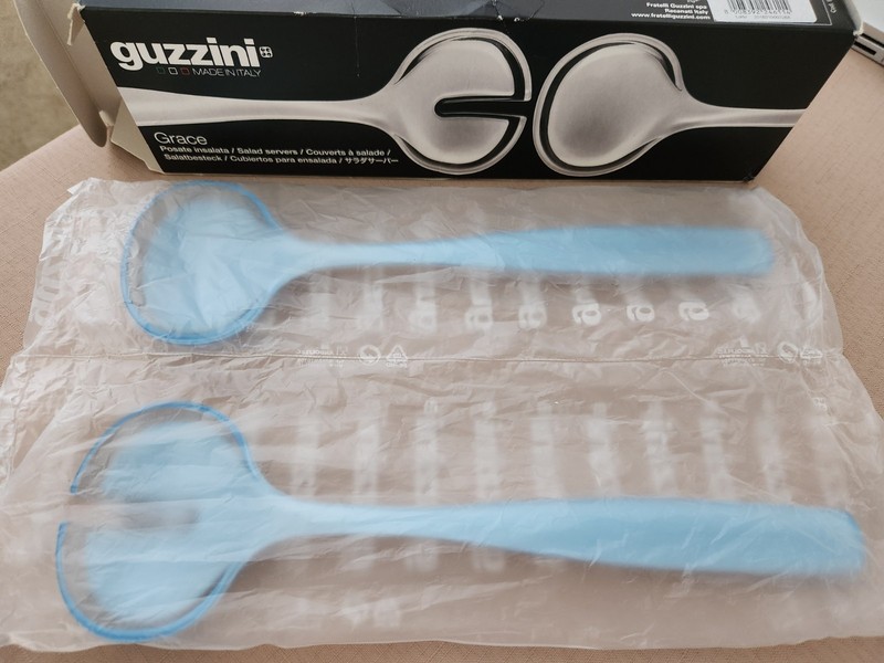 NEW Fratelli Guzzini Grace 2 pc Salad Serving Set in Blue