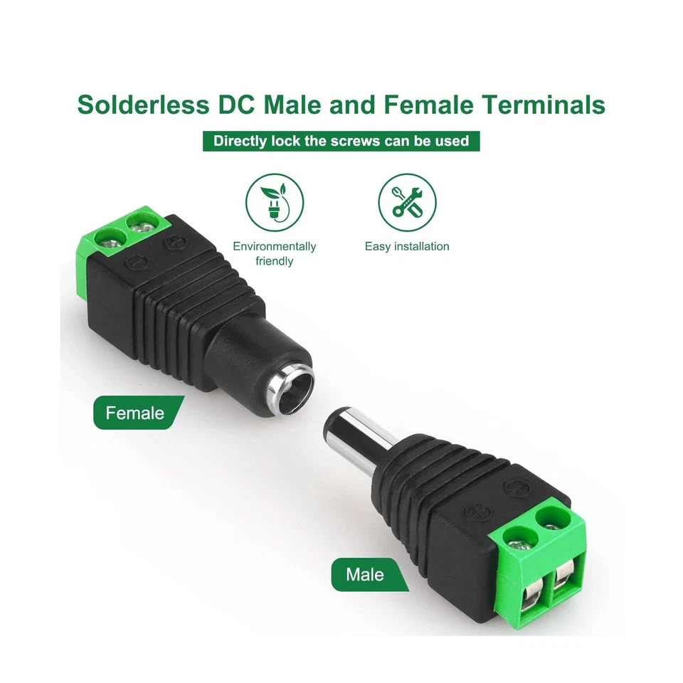 Wholesale 100 Pairs Male & Female 5.5mm x 2.1mm 12V DC Power Connector Jack Plug - Image 3 of 4