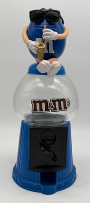 M&Ms Spender Süßigkeitenspender Bonbonspender in blau Saxophon