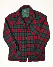 True Vintage 1950's Pendleton Wool Flannel Shirt Mens M Red Green Plaid USA Made