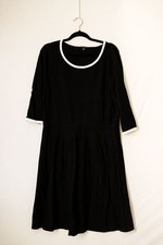 Talbots black dress XL goth witchy office casual event long sleeve shift cocktai