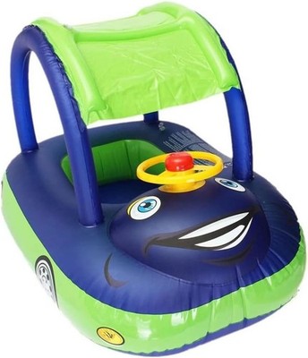 Flotador de piscina para bebé con dosel, volante de verano, parasol, anillo de