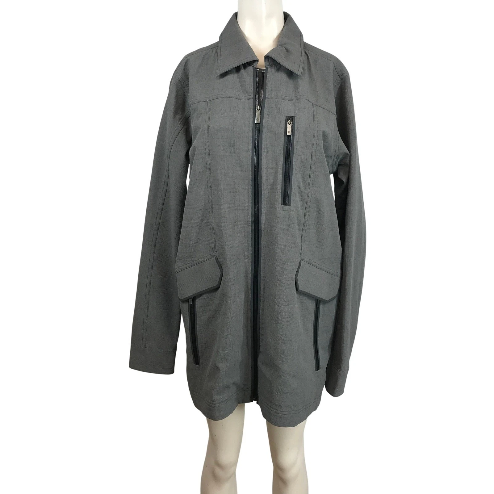 Columbia OmniTech Waterproof Breathable Grey Full Zip Jacket Medium TRANSIT ZONE